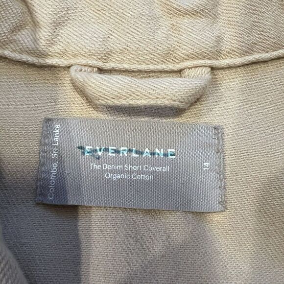 Everlane The Coverall Romper Size 14 Tan Short Sleeve Zip Front Utility Playsuit - Picture 8 of 11